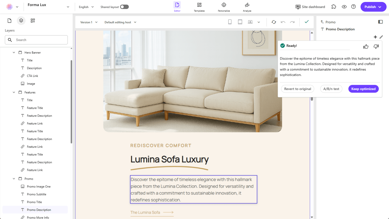 SitecoreAI CMS content management system page builder
