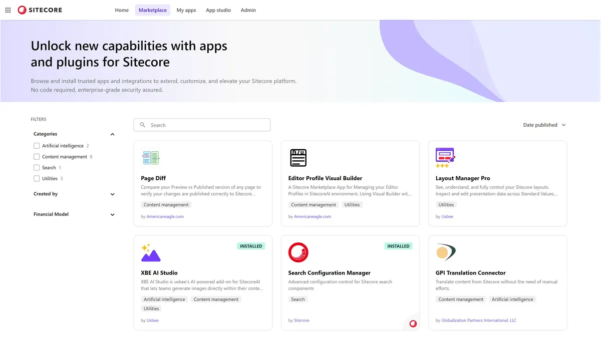 SitecoreAI extensibility Sitecore studio marketplace