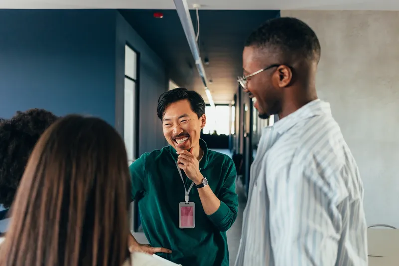 Group of people having work discussion