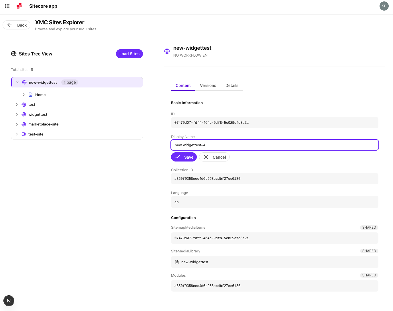 Page List editing functionality