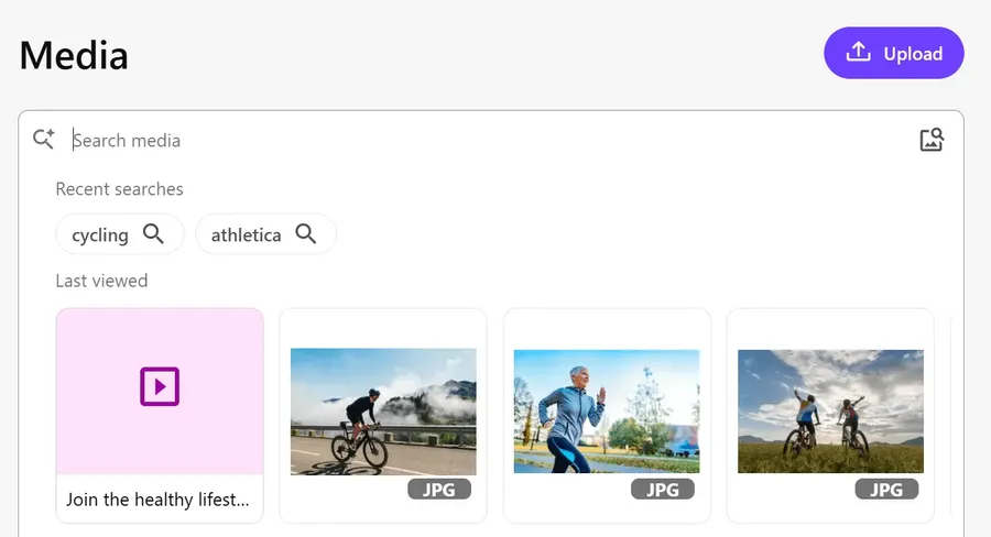 Example of SitecoreAI for a use case around asset management showcasing searching for an asset on DAM