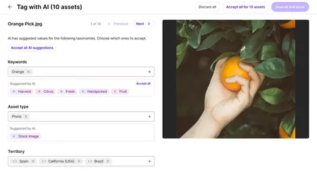SitecoreAI DAM bulk grounded image tagging