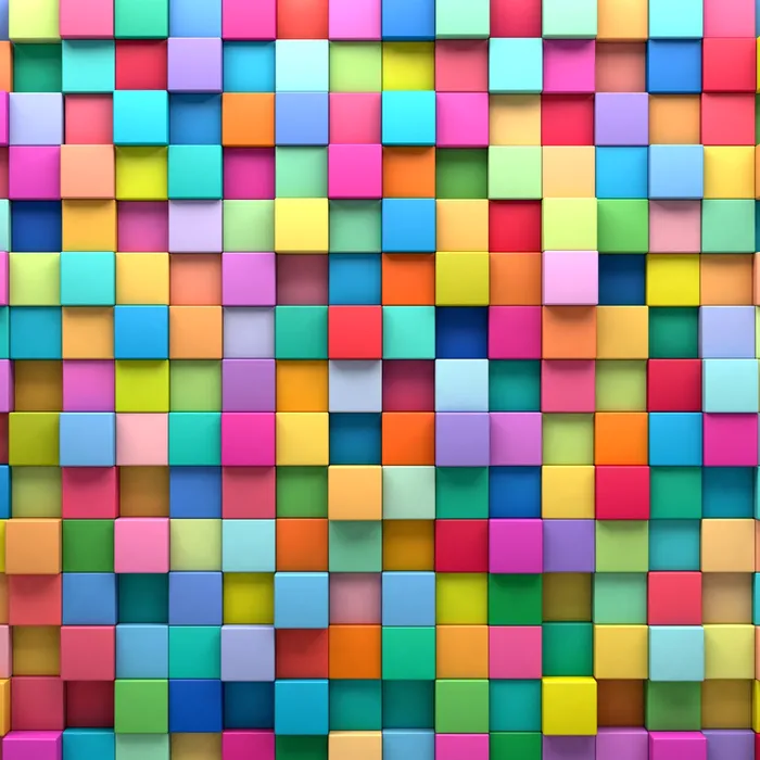 Abstract background of multi-colored cubes