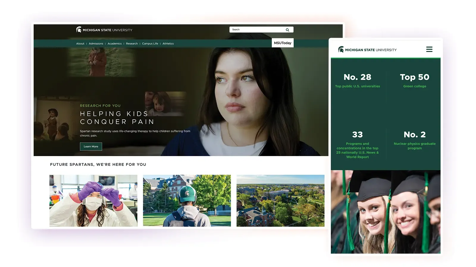 michigan state university website screenshot